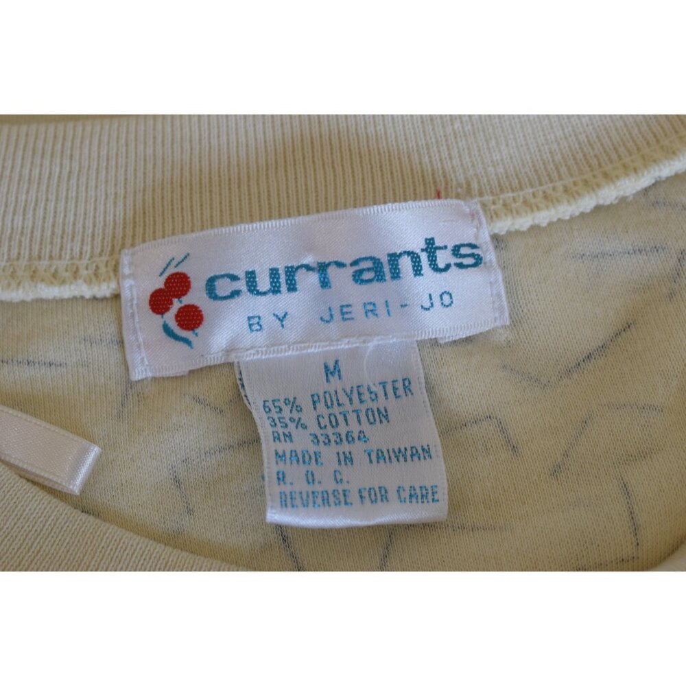 Vintage 80s Batwing Sleeves Abstract Shirt‎ by Currants by Jeri-Jo size M - Picture 8 of 10